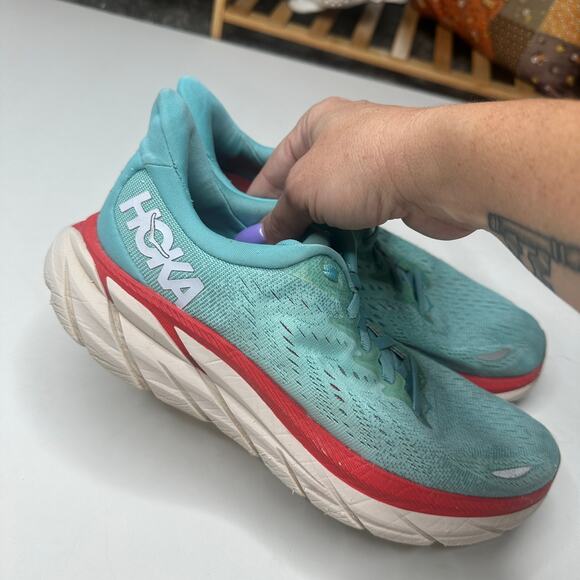 Hoka Clifton 8 Aquarelle Eggshell Sneakers - Picture 4 of 7